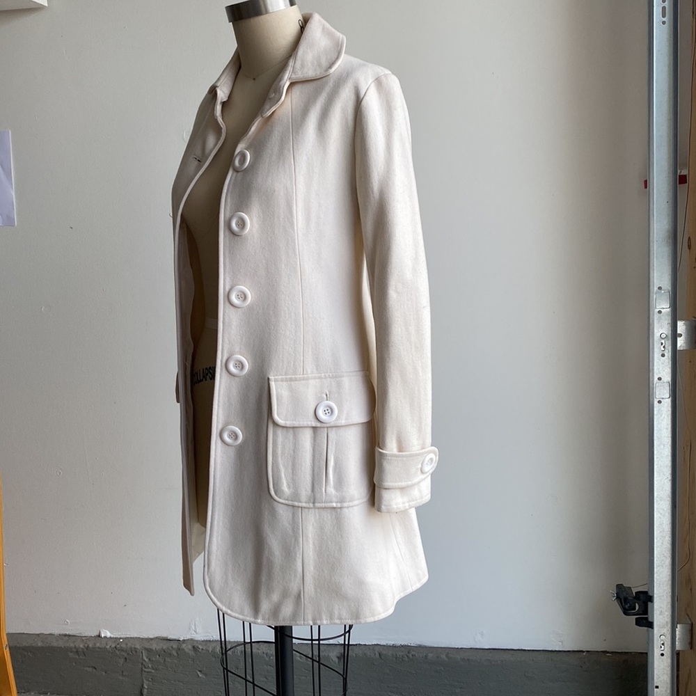BB Dakota white wool coat XS